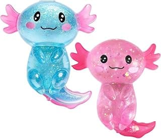 Lot de 2 balles anti-stress axolotls à presser pour cadeau d'anniversaire chez Amazon Canada