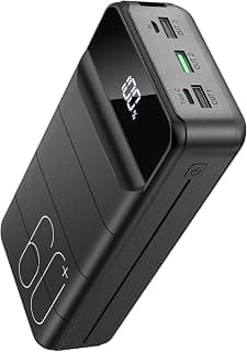 PowerBank 60 000 mAh Charge rapide, batterie externe 22,5 W avec USB C, chargeur portable, 4 sorties et 3 entrées écran LED compatible... chez Amazon Canada