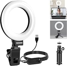 NEEWER Basics 5" Clip on Ring Light for Video Conference Lighting, BR60 chez Amazon US