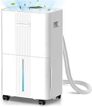 Déshumidificateur de 54,3 litres avec tuyau de vidange, silencieux et économe en énergie, déshumidificateur pour sous-sol avec 3... chez Amazon Canada