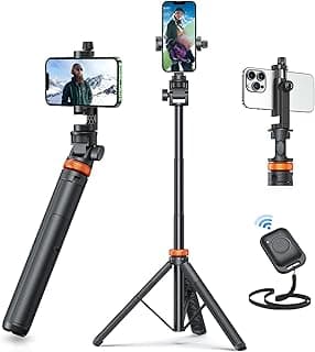 EUCOS Trépied de téléphone de 157,5 cm, trépied pour iPhone et perche à selfie avec télécommande, support extensible pour téléphone... chez Amazon Canada