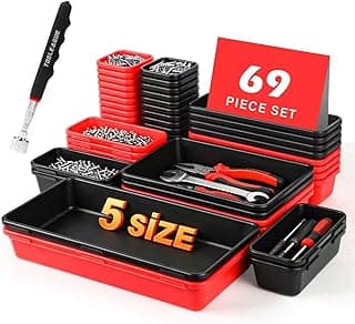 TOOLEAGUE 69Pcs & 5 Sizes Tool Box Organizer with 15Lb Magnetic Pickup Pen chez Amazon US