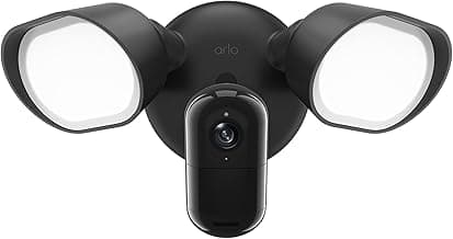 Arlo - Caméra de sécurité avec projecteur câblée, caméra de sécurité domestique avec vidéo 2K et HDR, 2000 lumens, sirène intégrée,... chez Amazon Canada
