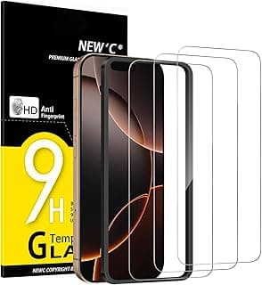 NEW'C for iPhone 16 Pro/17/17 Pro Screen Protector Easy Installation Tool | 3 Pack, Clear, 6.3 Inches, Easy Installation Tool... chez Amazon Canada