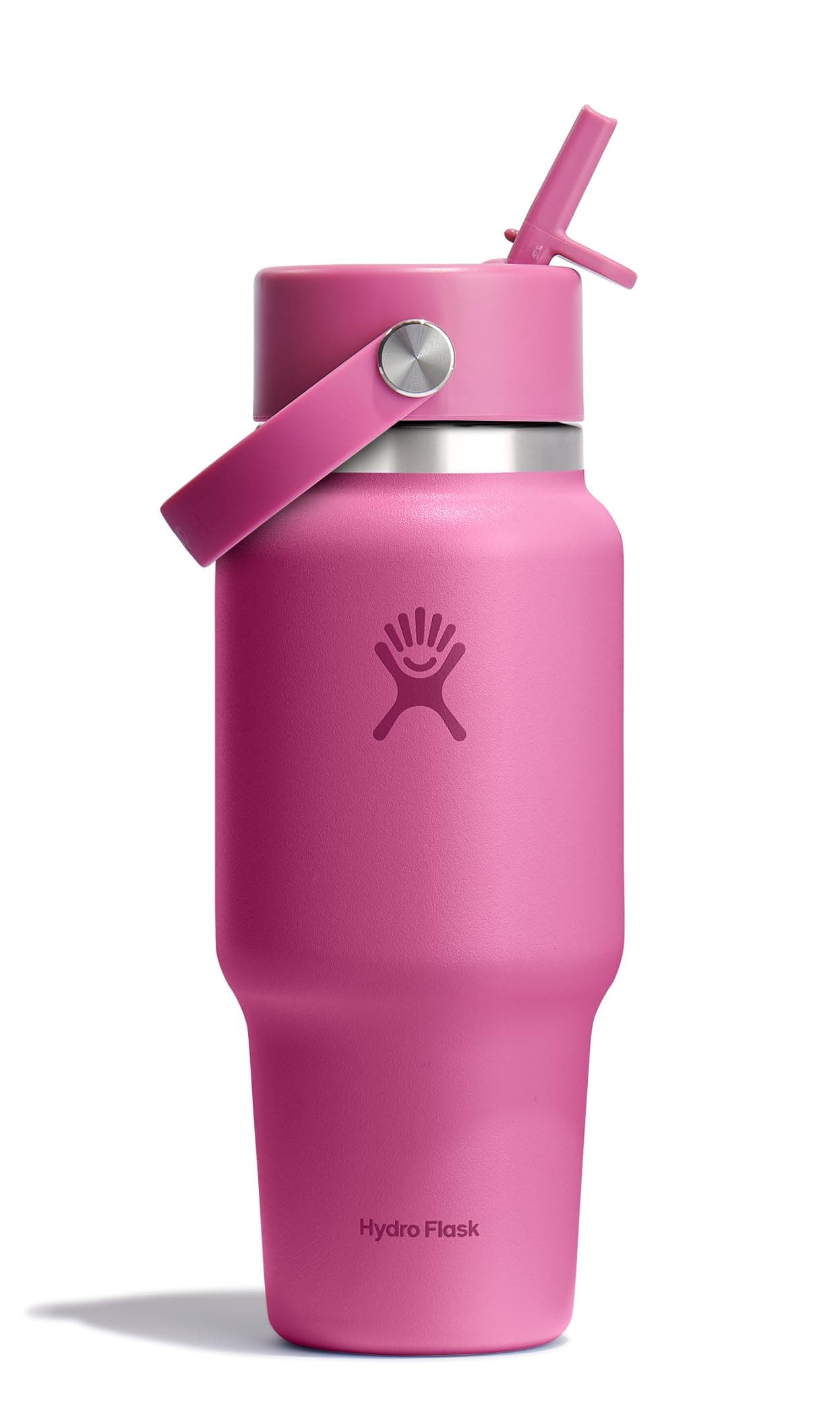 Hydro Flask Travel Water Bottle - Insulated Stainless Steel - Wide Straw Lid, Non Spill, Leakproof in 24 Oz Reef Pink chez Amazon US