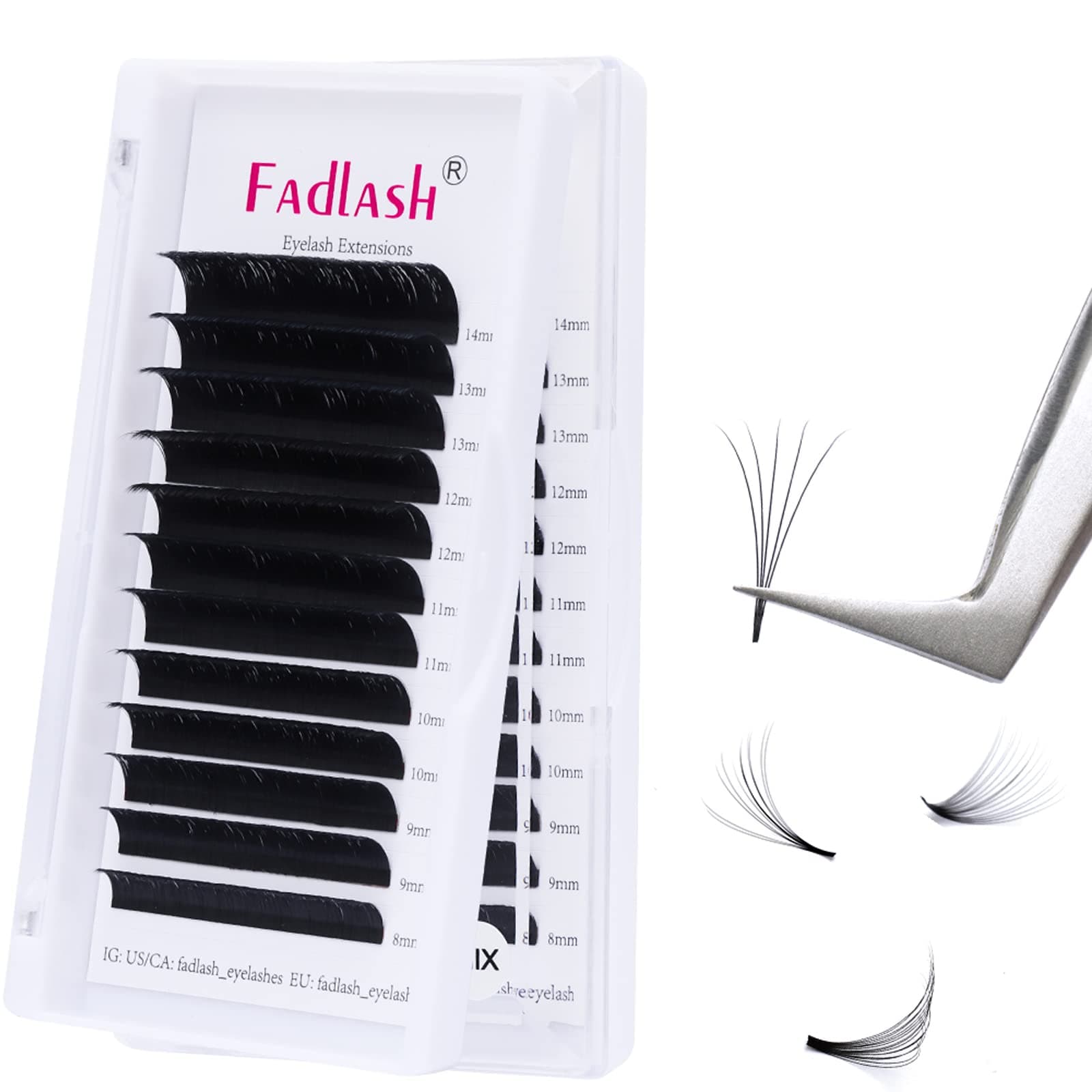 FADLASH Easy Fan Lashes 0.05 C Curl 8-14mm Auto Bloom Russian Self Fanning