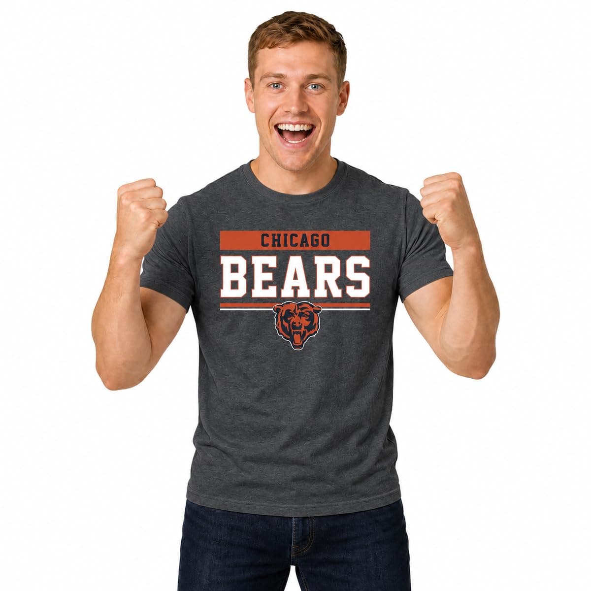 NFL Charcoal T-Shirt for Men and Women - Cotton Blend Tagless Tee | Officially licensed chez Amazon US