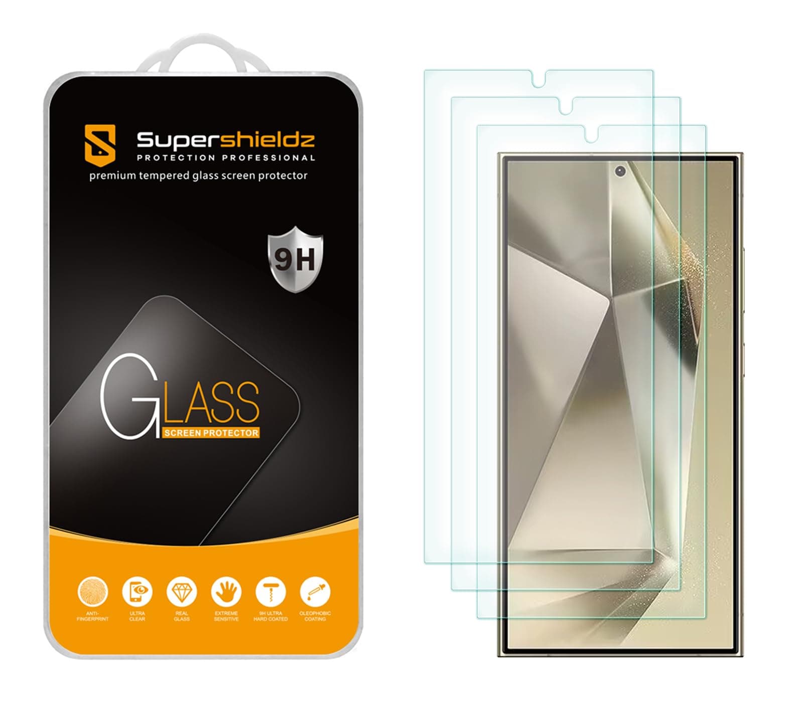 Supershieldz (3 Pack) Designed for Samsung (Galaxy S24 Ultra) Tempered Glass Screen Protector, Anti Scratch, Bubble Free chez Amazon US