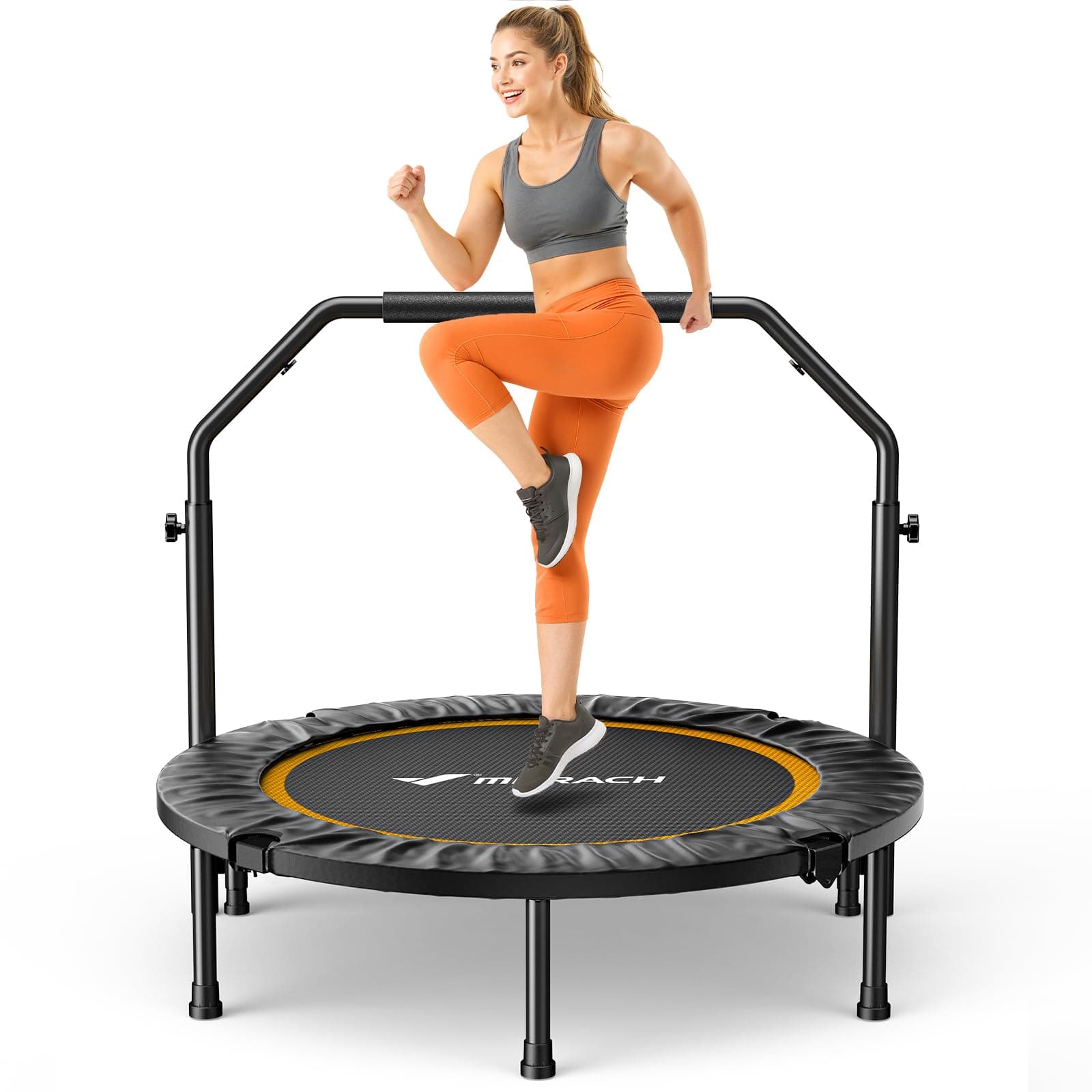 MERACH Mini Trampoline Fitness Adults 40''/48'' Trampolines | Max Load 330lb, Indoor Trampoline for Exercise Training Quiet chez Amazon UK
