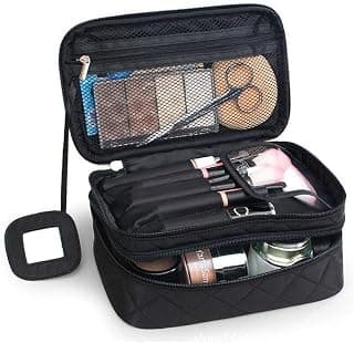 ONEGenug Trousse de toilette à maquillage avec organisateur Motif à pois double couche pour voyage, Noir M chez Amazon Canada