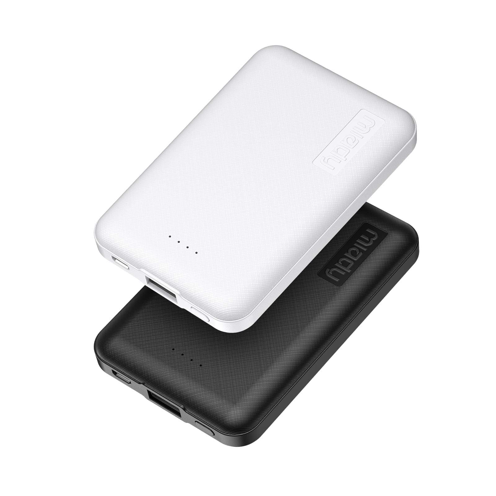Miady 2-Pack Ultra Slim Portable Charger Power Bank 5000mAh | 2.4A Battery Pack USB C Input and Output, Compact External, Compatible... chez Amazon UK