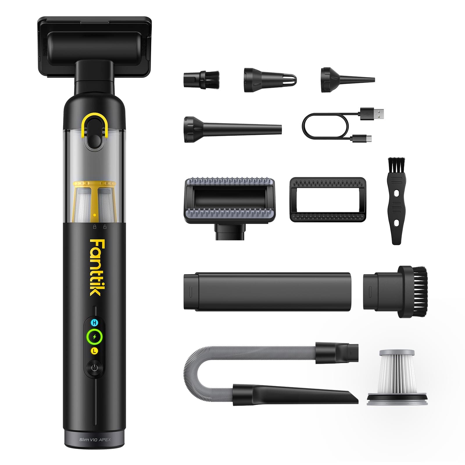Fanttik Slim V10 APEX Cordless Car Vacuum, 4-in-1 Portable Mini Handheld Vac, Upgraded Smart Digital Display, 19kPa Suction Power, 2... chez Amazon US