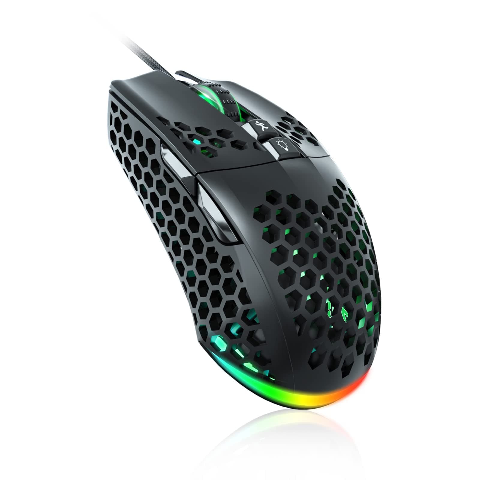 SOLAKAKA SM900 Gaming Mouse Wired with RGB,Honeycomb Shell,12800 DPI Wired Gaming Mouse with Buttons,Computer Mouse for Laptop/PC,Black chez Amazon US