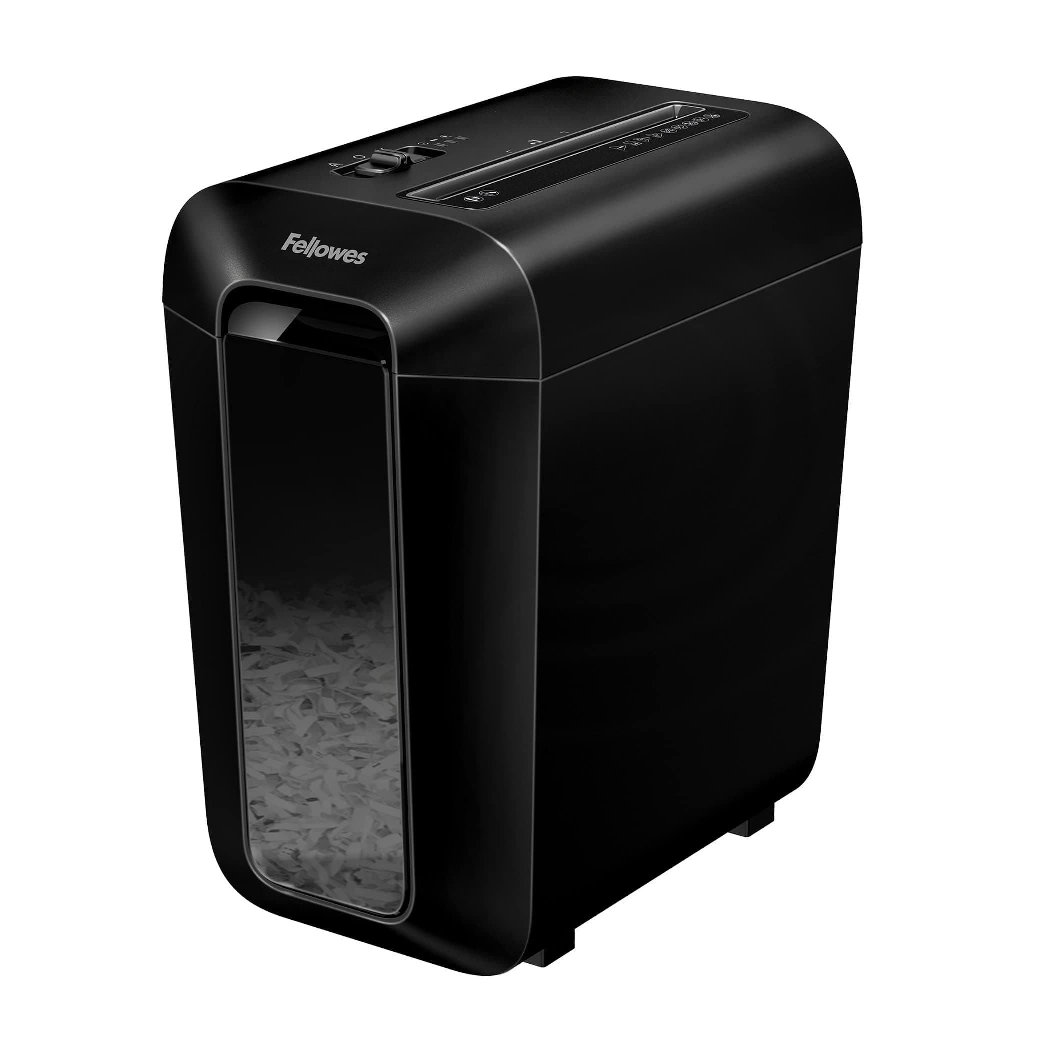 Fellowes LX65 Cross Cut Paper Shredder, Shreds 10 Sheets into 4x40mm Particles, Manual Operation, for Home or Office - Black