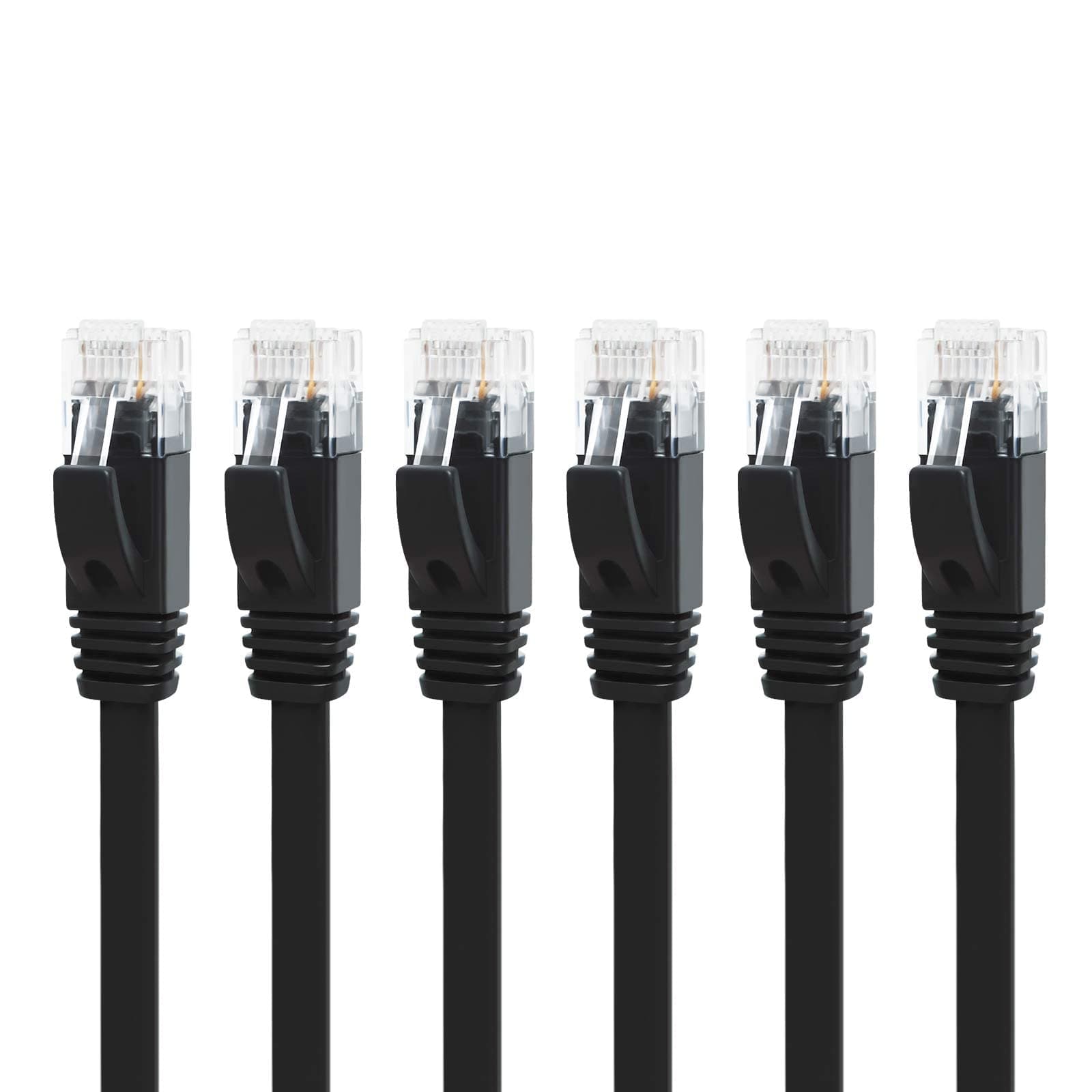 Yauhody CAT 6 Ethernet Cable - 1m Black Pack of 6 | High Speed Gigabit Internet LAN Patch Cable for TV, Gaming, Router chez Amazon UK