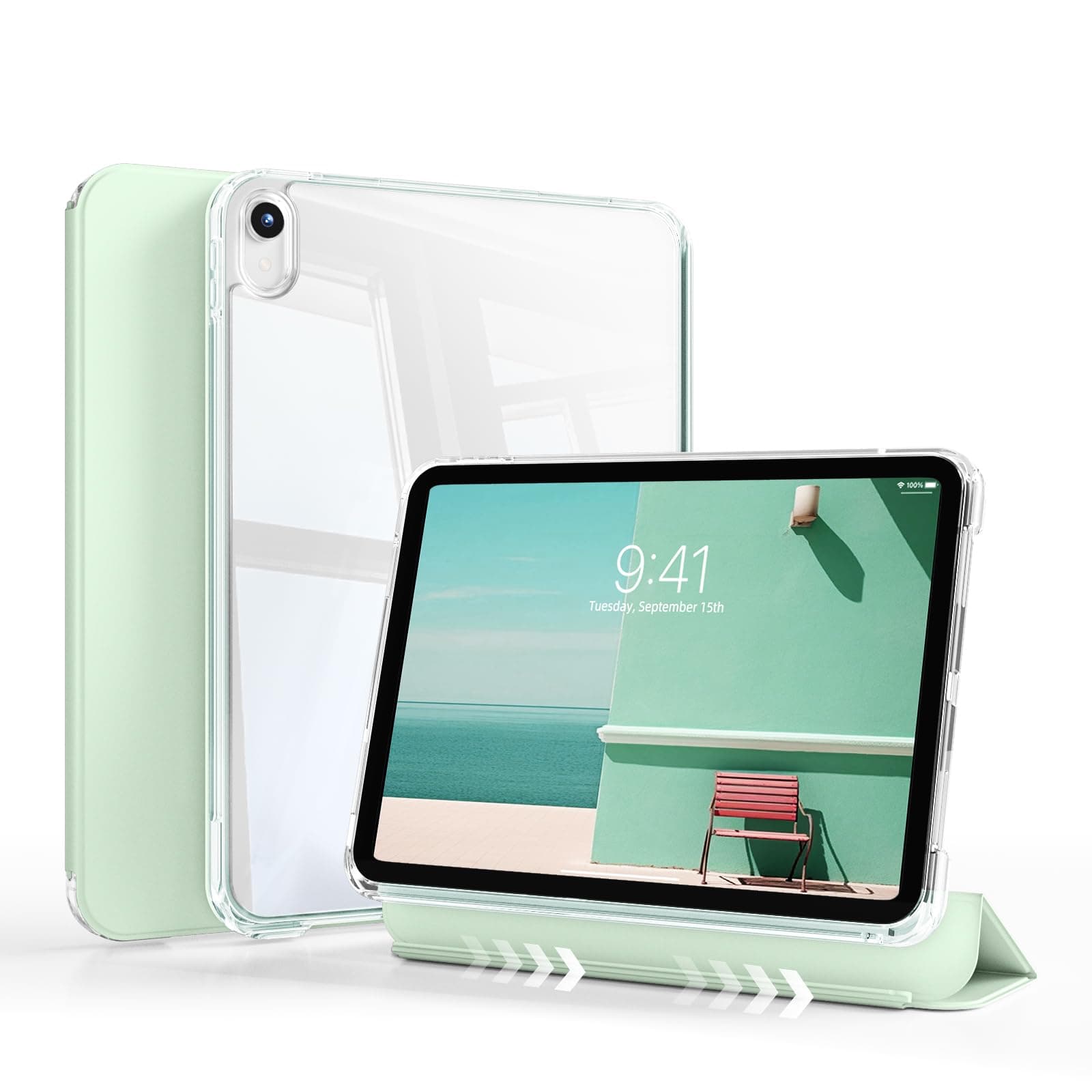 ZOYU Detachable Case for iPad A16 11th Gen 11"/10th Gen 10.9", Green | Slim Transparent Shell Back, Soft Shockproof TPU Frame, Without... chez Amazon US