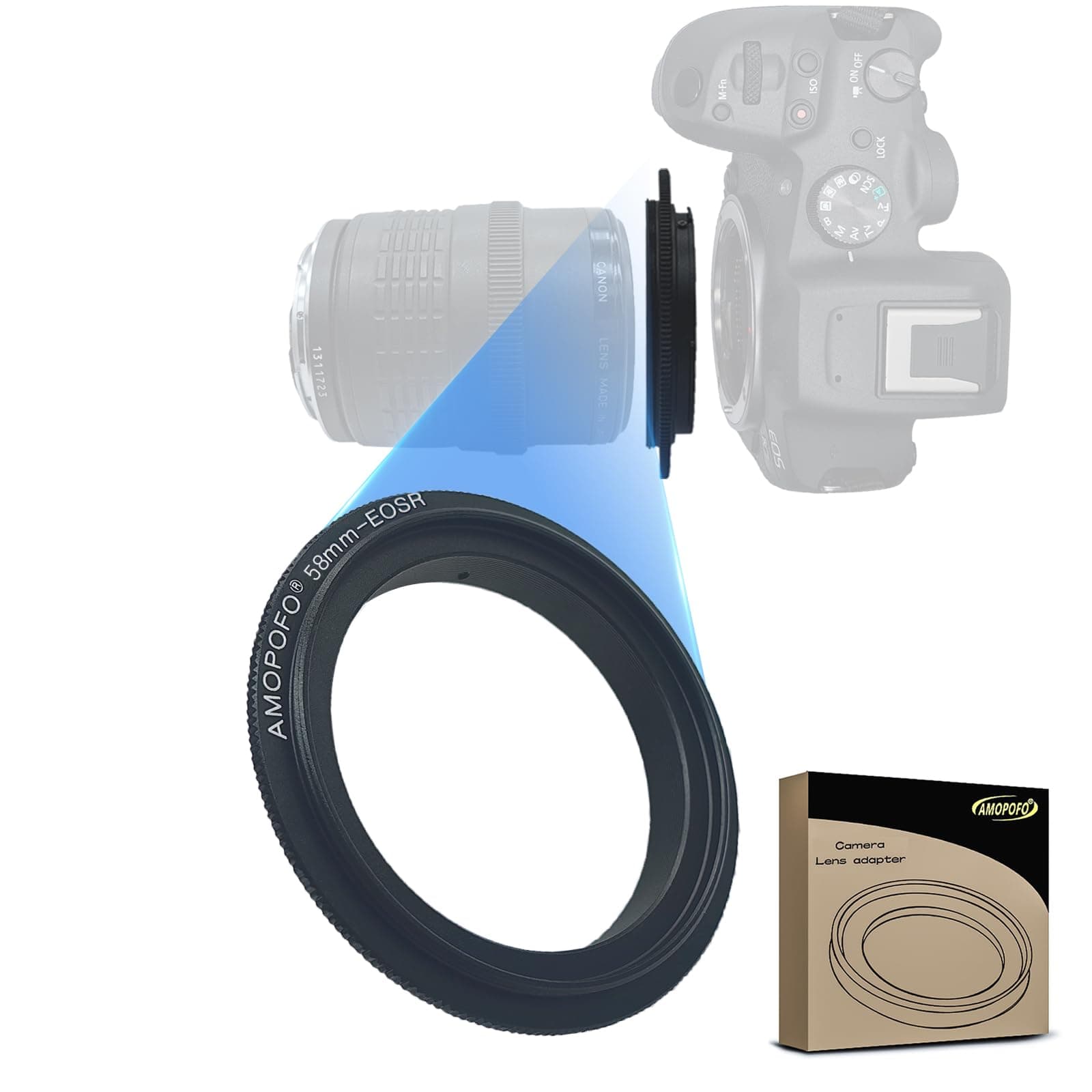 58mm Macro Lens Reverse Ring Compatible with EF R Full Famer Camera and with chez Amazon US