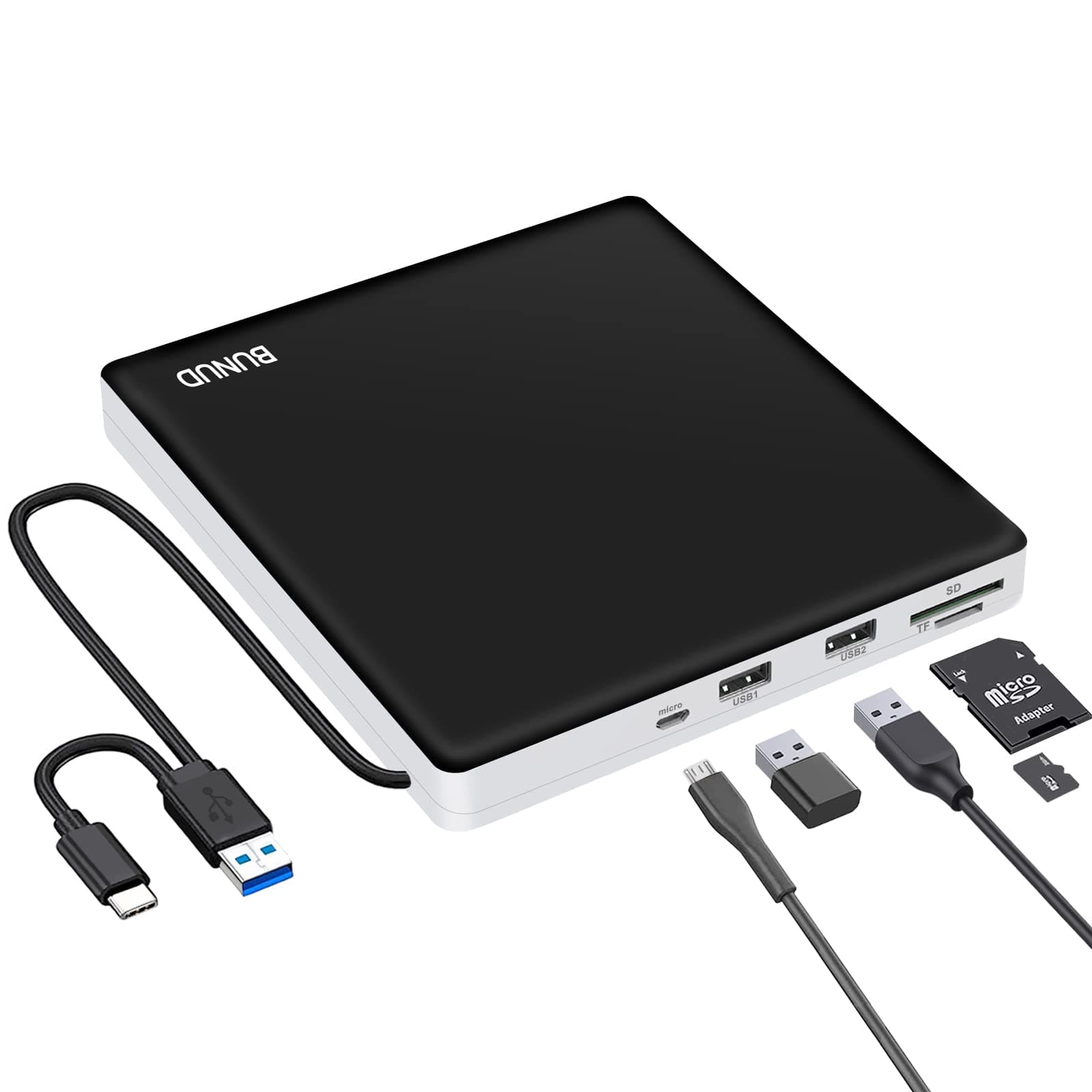 External CD DVD Drive, USB 3.0 & Type-C CD/DVD RW ROM Burner Rewriter Writer Reader with SD/TF & 2 USB, Slim Optical DVD Player for... chez Amazon UK