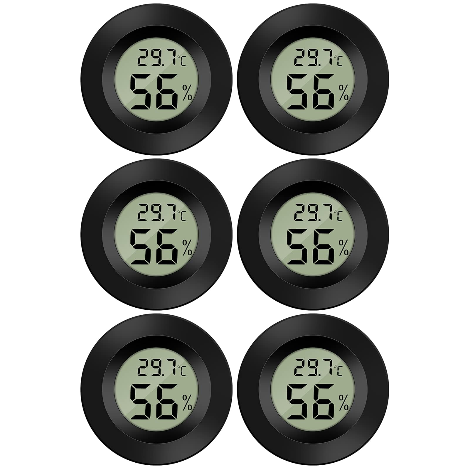 Thlevel Digital Temperature Humidity Mini Hygrometer Thermometer Hygrometer | LCD Digital Hydrometer for Greenhouse Babyroom 6 Pack