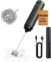 CIRCLE JOY Mousseur à lait électrique portatif rechargeable, mousseur à café avec double fouet à ressort, baguette mélangeuse manuelle... chez Amazon Canada
