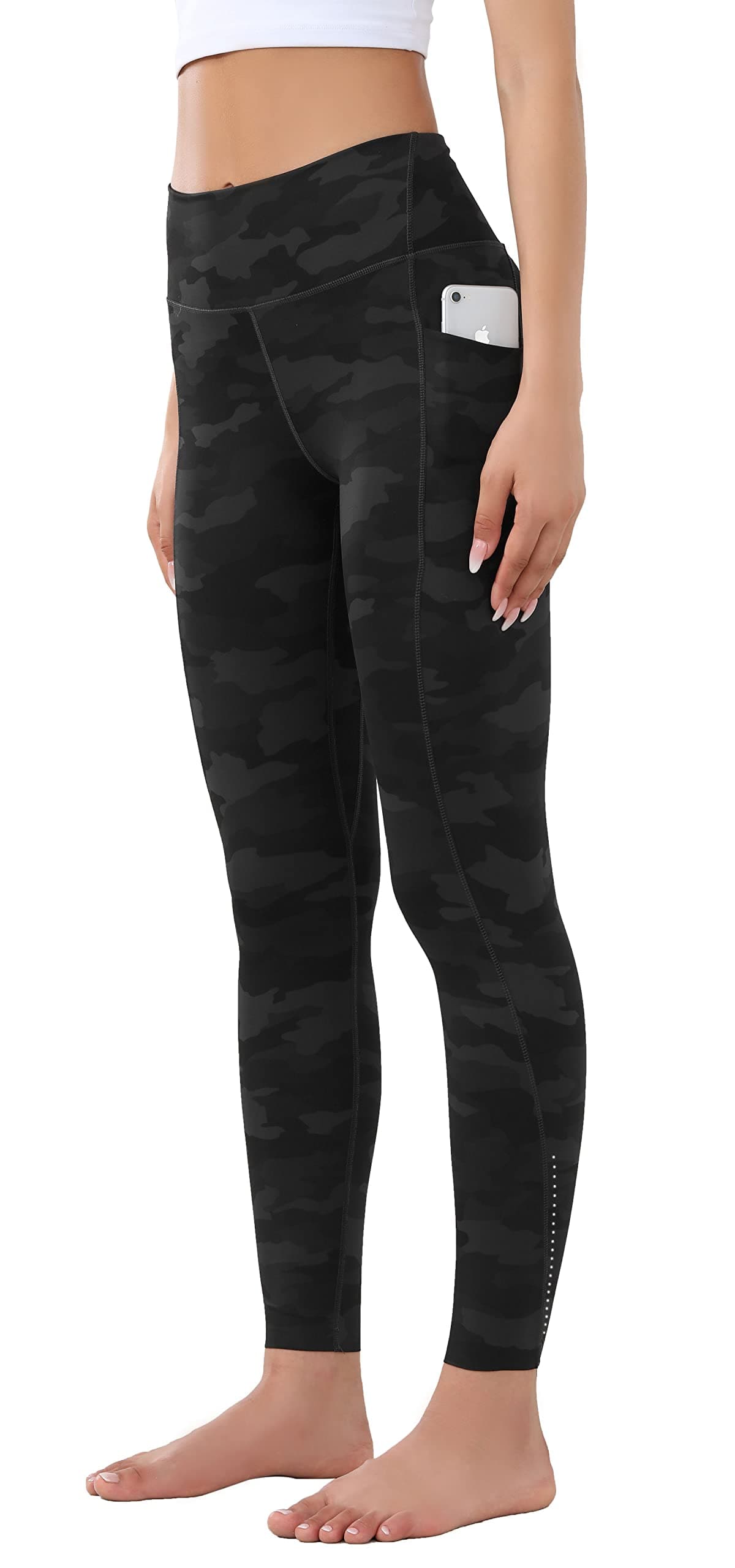 OVRUNS High Waist Gym Leggings for Women Yoga Pants with Pockets Workout Running Compression Leggings for Women