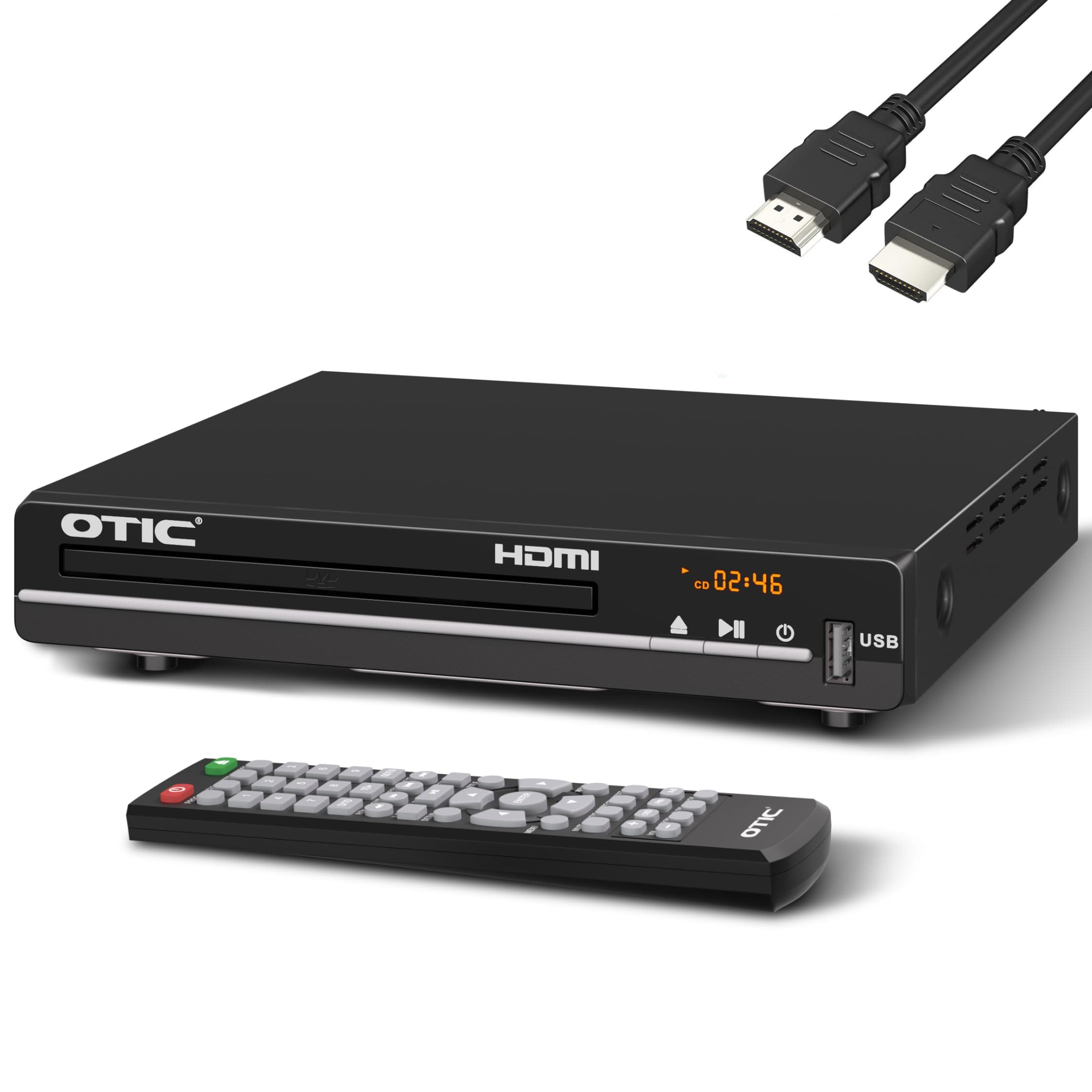 Dolby Digital All Region HDMI DVD Player for TV, Plays CD | 1080P HD, Metal Housing, Supports USB, MP4 & MP3, Includes HDMI Cable & Remote chez Amazon UK