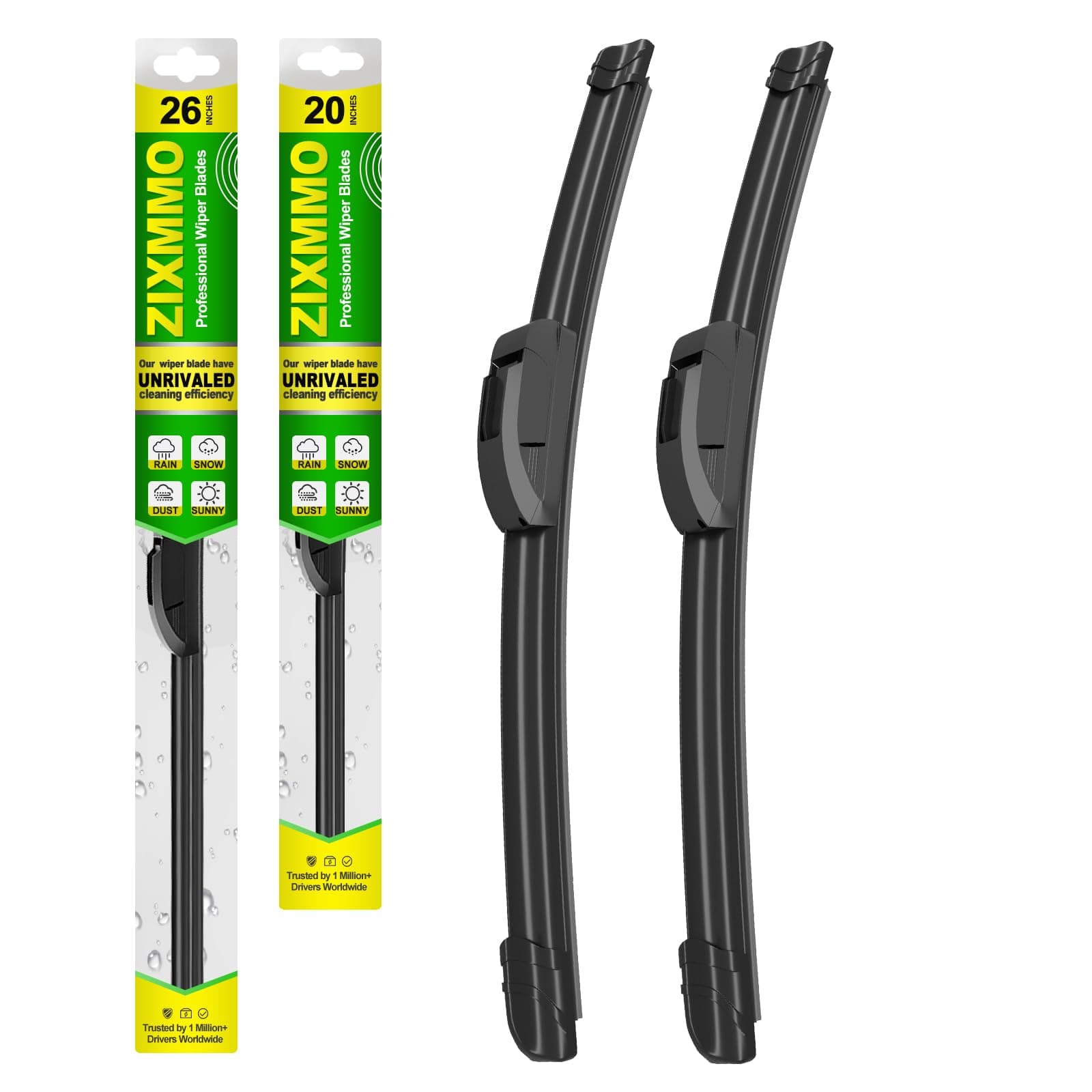 ZIXMMO QUALITY 26in + 20in Premium All-Season Windshield Wiper Blades for Original Equipment Replacement(Set of 2) chez Amazon US