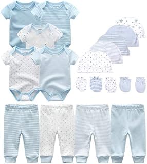 Kiddiezoom Ensemble de vêtements essentiels de layette pour bébé unisexe, ensemble cadeau de 19 pièces chez Amazon Canada