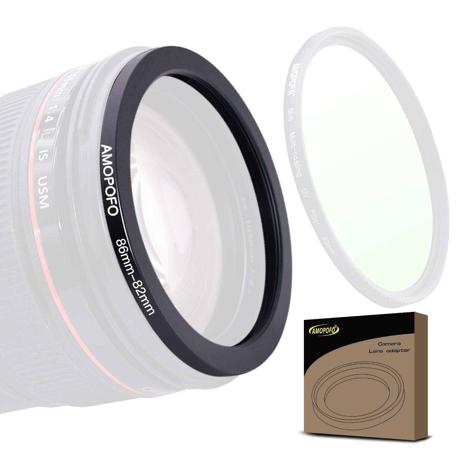 86mm Lens to 82mm Camera Filter Ring,Compatible with All chez Amazon US
