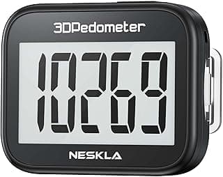 NESKLA 3D Pedometer, Simple Step Counter with Large LCD Display for Walking | Accurate Step Tracker with Removable Clip & Lanyard, No... chez Amazon Canada