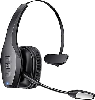 Casque Bluetooth avec microphone, casque de camionneur Bluetooth sans fil avec suppression du bruit et bouton de mise en sourdine, 55... chez Amazon Canada