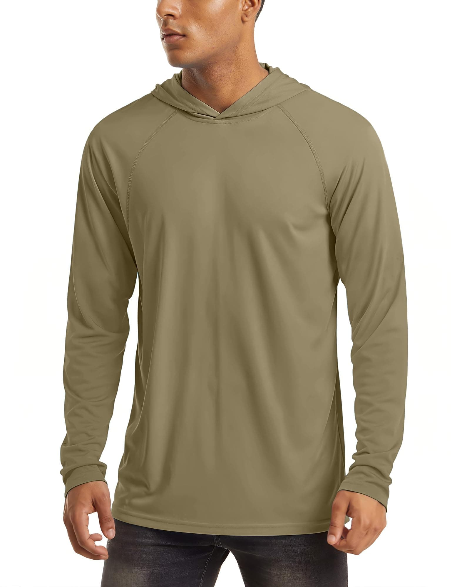 MAGCOMSEN Men's Hooded UPF 50+ Sun Protection T Shirts Long Sleeve Athletic Fishing Shirts Rash Guards