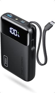 INIU Chargeur portable de voyage 20 000 mAh, plus petit 45 W | Sans danger pour les vols, câble USB-C intégré, essentiel de voyage,... chez Amazon Canada