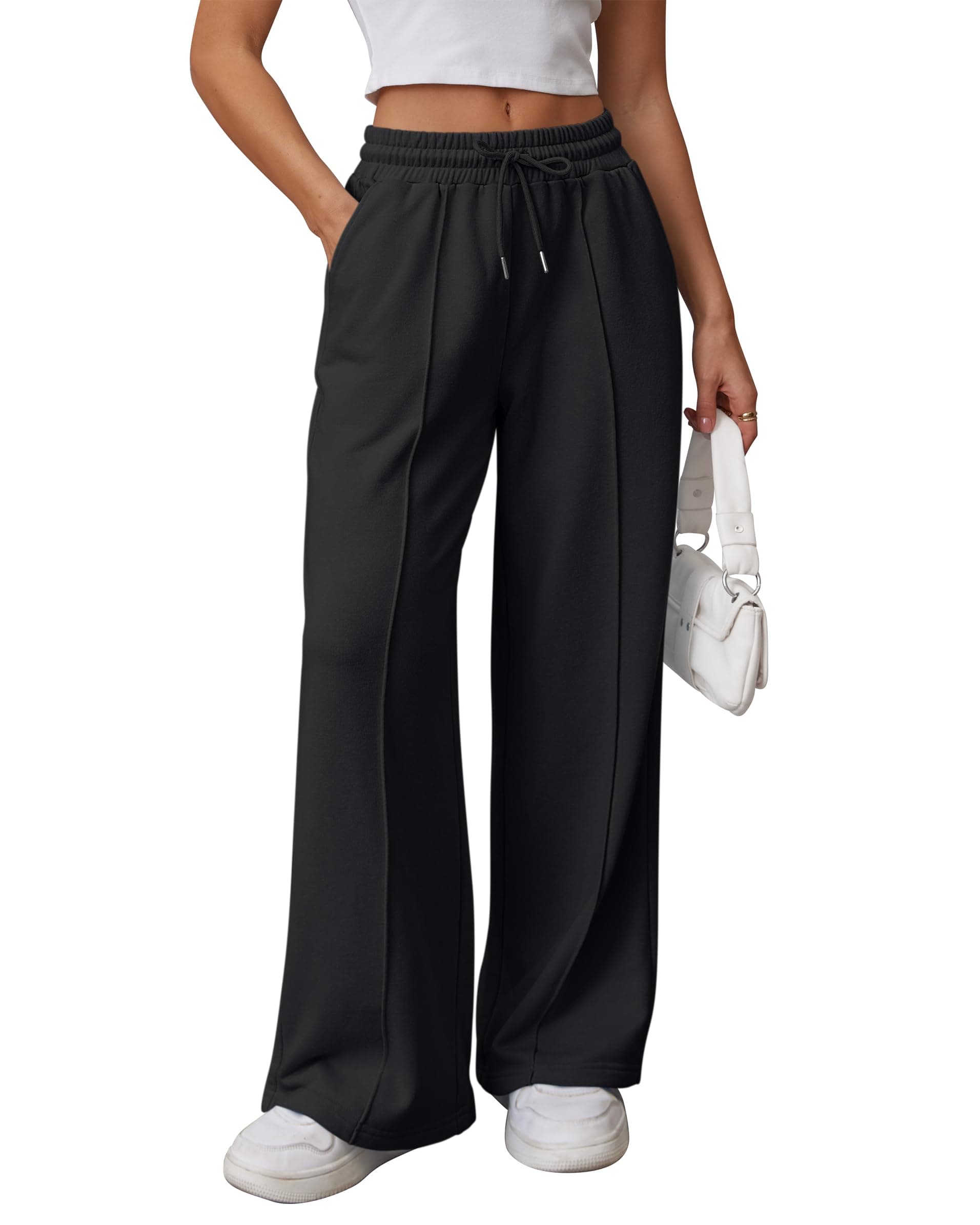 ATHMILE Womens Wide Leg Sweatpants High Waisted Baggy Teen Girl Pants | Fall Fashion Winter Clothes Lounge Travel Joggers With Pockets chez Amazon US