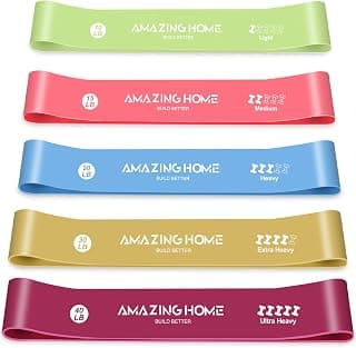 Bandes de résistance pour l'entraînement - 5 niveaux avec bandes d'exercice, bandes élastiques multicolores pour femmes, hommes,... chez Amazon Canada