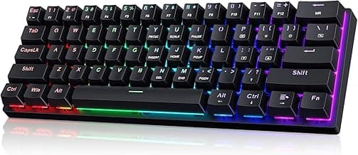 60% Wired Mechanical Gaming Keyboard with Blue Switches, LED Backlit | 61 Keys Ultra-Compact Mini Portable Office Keyboard for... chez Amazon Canada