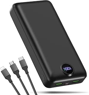 Chargeur portable USB C à charge rapide 50 000 mAh 22,5 W | 3 sorties et 2 entrées, câble de charge 3 en 1, écran LED, batterie... chez Amazon Canada