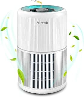 AIRTOK Purificateur d'air HEPAs for Bedroom Home, H13 True HEPA Air Filter for Smoke, Dust, Odors, Pollen, Pet Dander... chez Amazon Canada