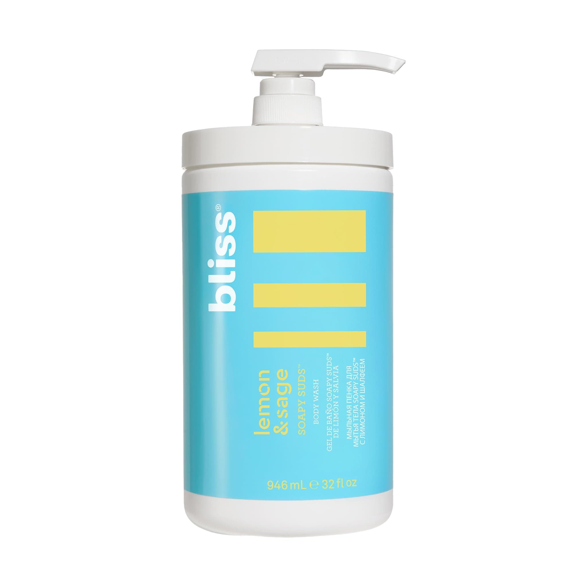 Bliss Soapy Suds Lemon and Sage Body Wash Cleanser - 32 Fl Oz - Skin-Loving chez Amazon US