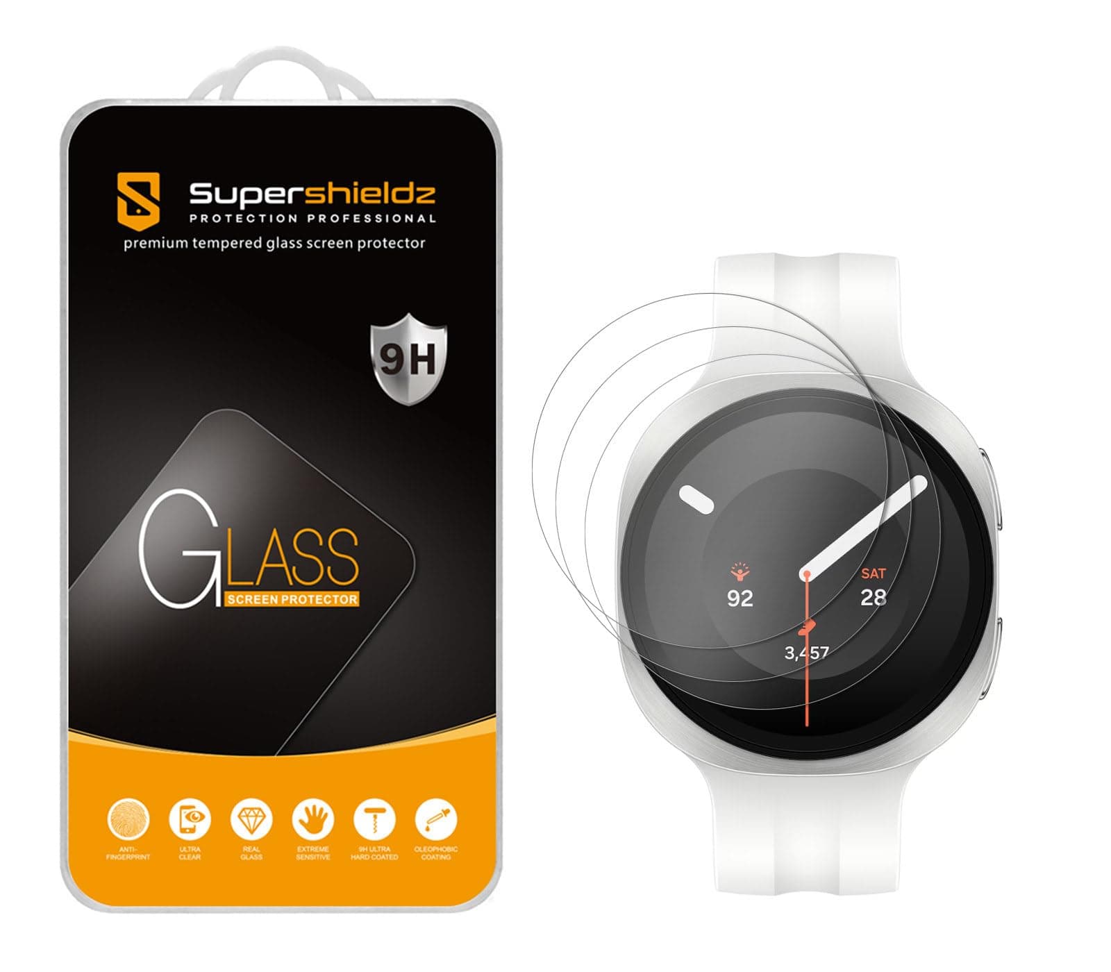 Supershieldz (3 Pack) Designed for Samsung Galaxy Watch 9/8 (40mm) Tempered Glass Screen Protector, Anti Scratch, Bubble Free chez Amazon US