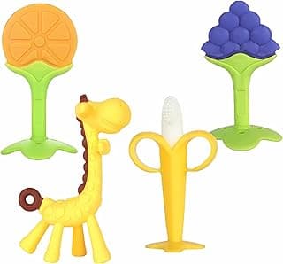 Chuya Jouets de dentition (lot de 4) Jouet de dentition pour bébé, enseigne le brossage des dents, sans BPA, jouet à mâcher pour... chez Amazon Canada
