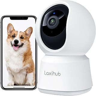 Caméra de sécurité Laxihub, vue à 360 ° pour animaux domestiques avec application pour téléphone, moniteur domestique P2 pour chats et... chez Amazon Canada