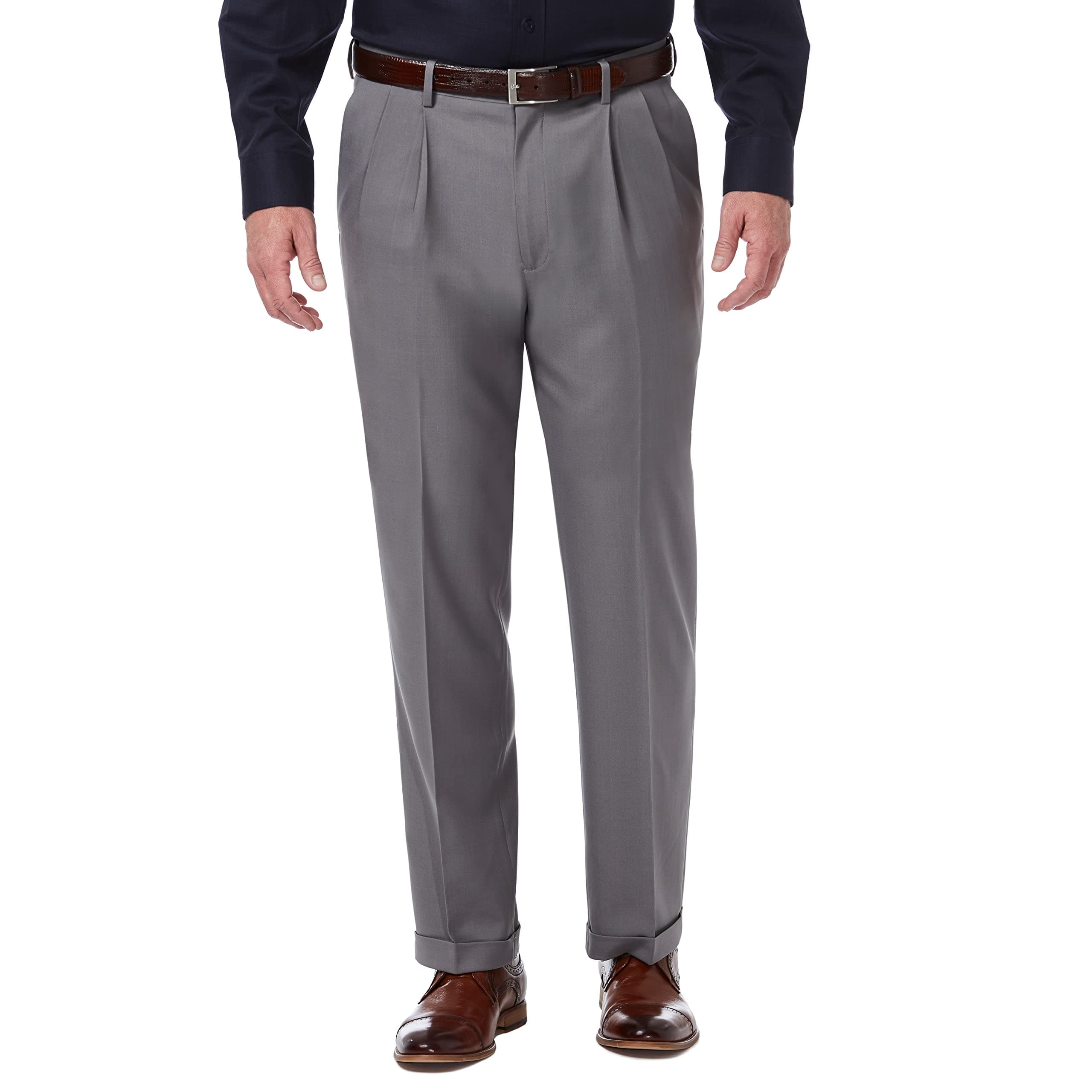 Haggar Men's Classic Fit Pleated Premium Comfort Dress Pant