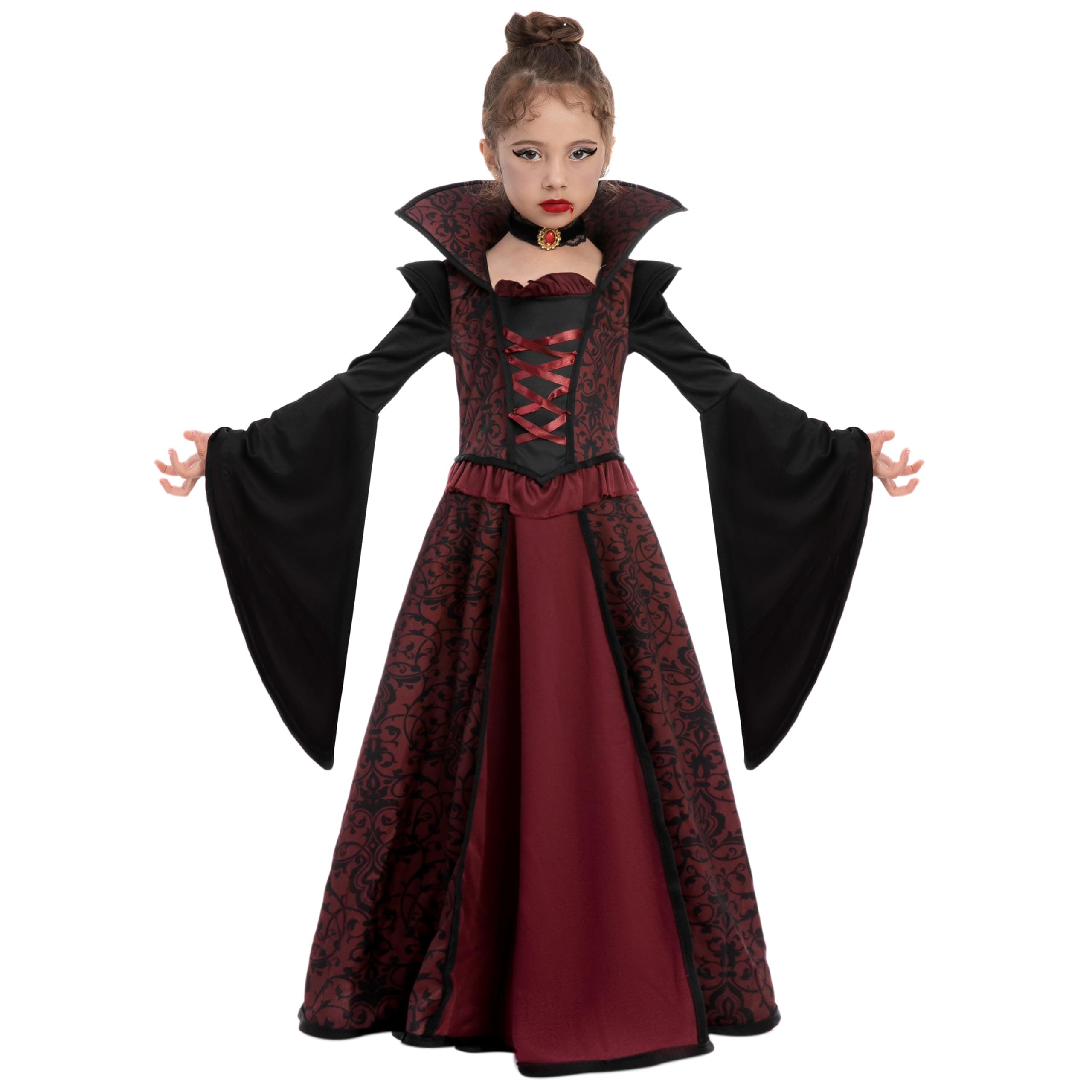 Spooktacular Creations Royal Vampire Costume Set for Girls Halloween Dress Up Party, Role-Playing, Carnival Cosplay, Vampire-Themed Party chez Amazon UK
