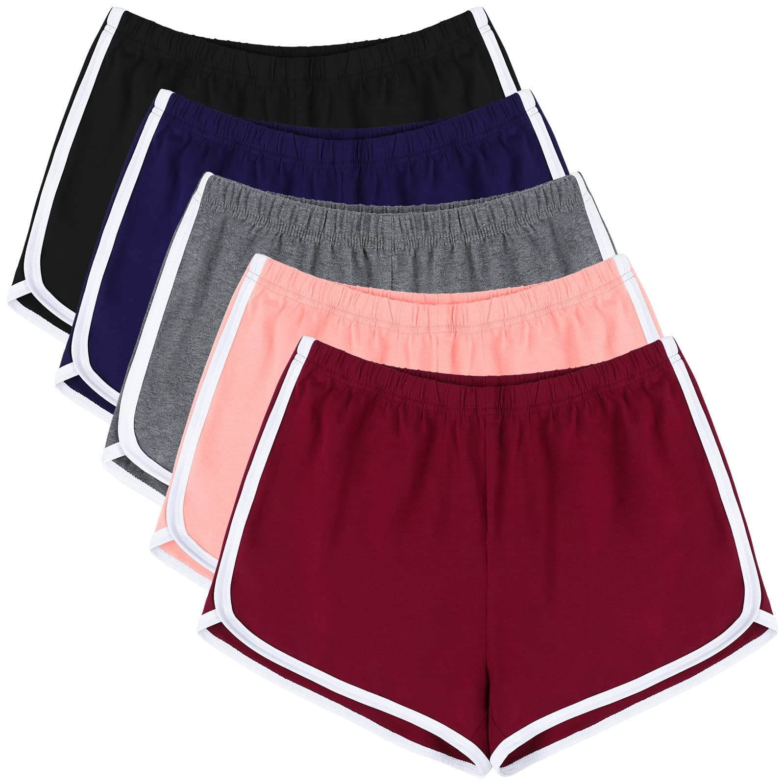 URATOT 5 Packs Soft Comfy Booty Cotton Workout Pants Breathable Lounge Dolphin Shorts Cycling Hiking Pants for Women chez Amazon US