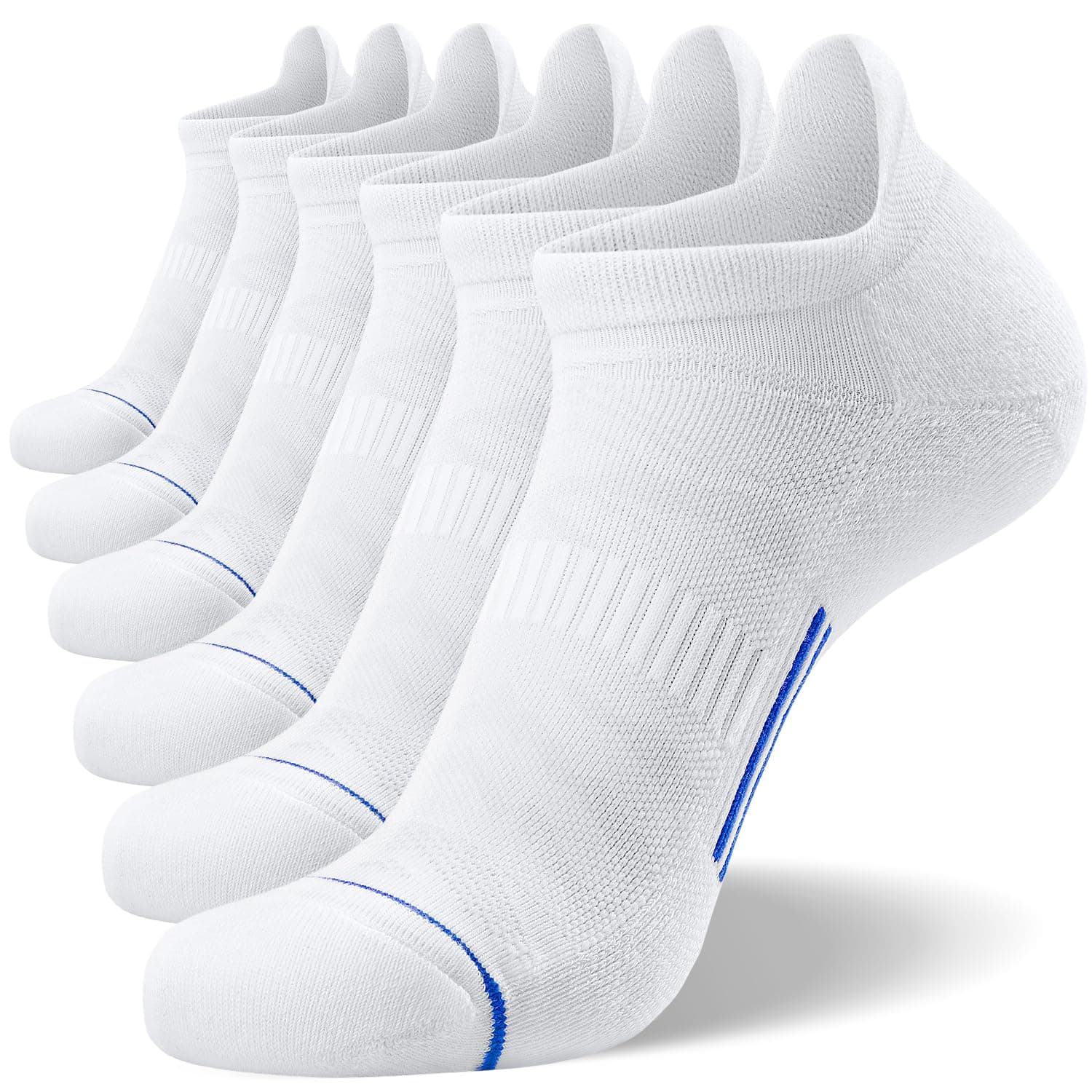 FITRELL Men's 6 Pack Ankle Running Socks Low Cut Cushioned Athletic Sports Socks 7-9/9-12/12-15