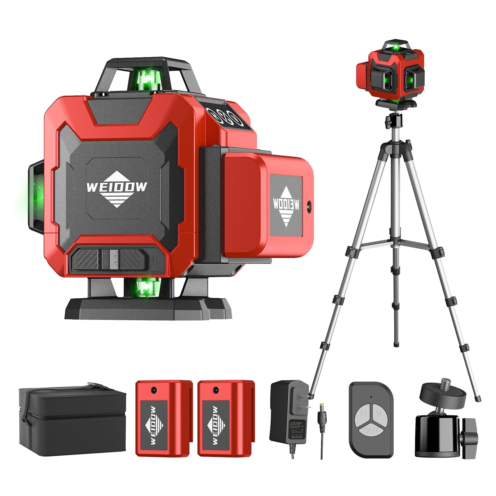WEIDDW Laser Level 360° Green Cross Line Self Leveling Laser Measuring Tool chez Amazon US