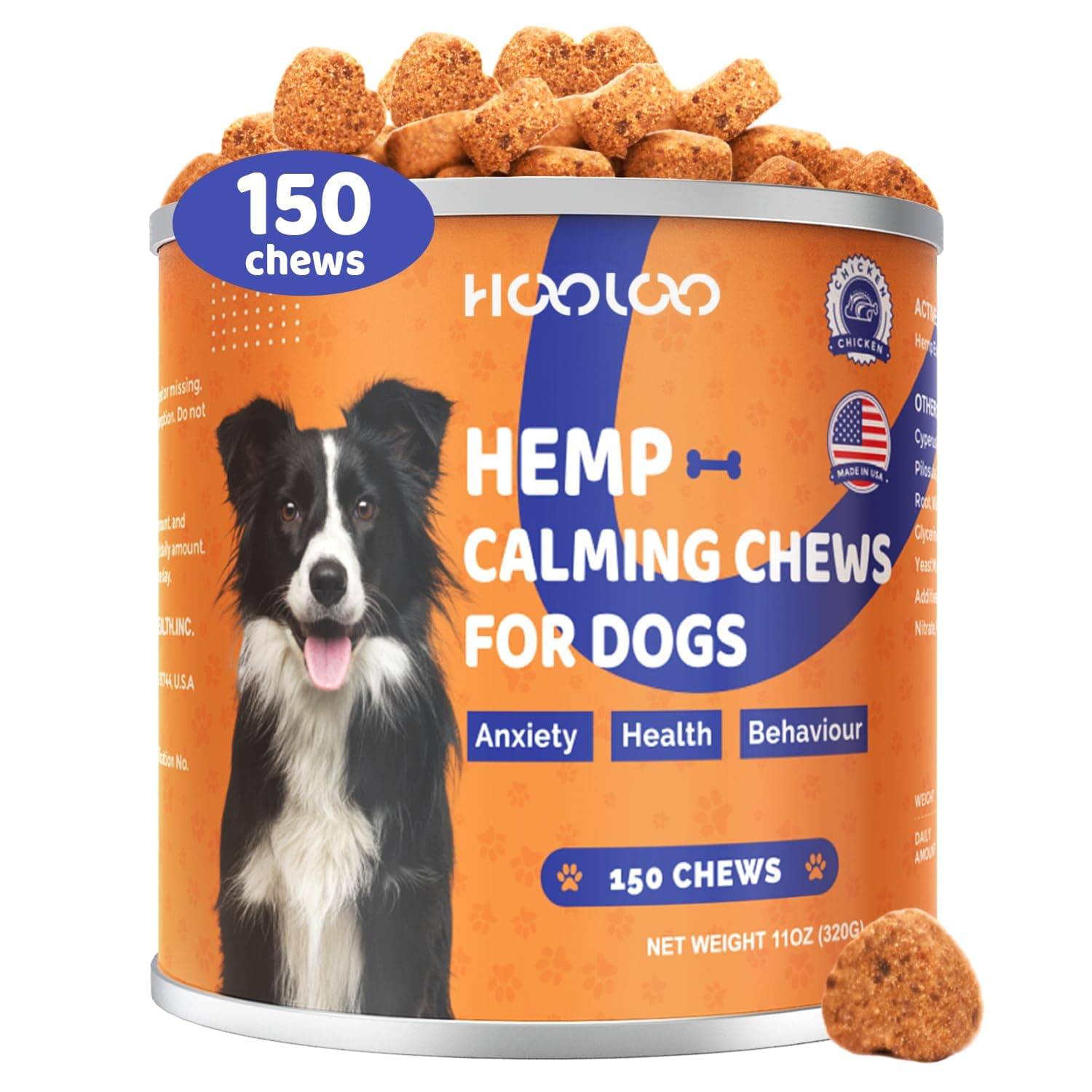 Calming Dog Treats, 150 Count Hemp