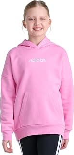 adidas Girls Linear Embroidered Hooded Long Sleeve Pullover Hoodie chez Amazon US