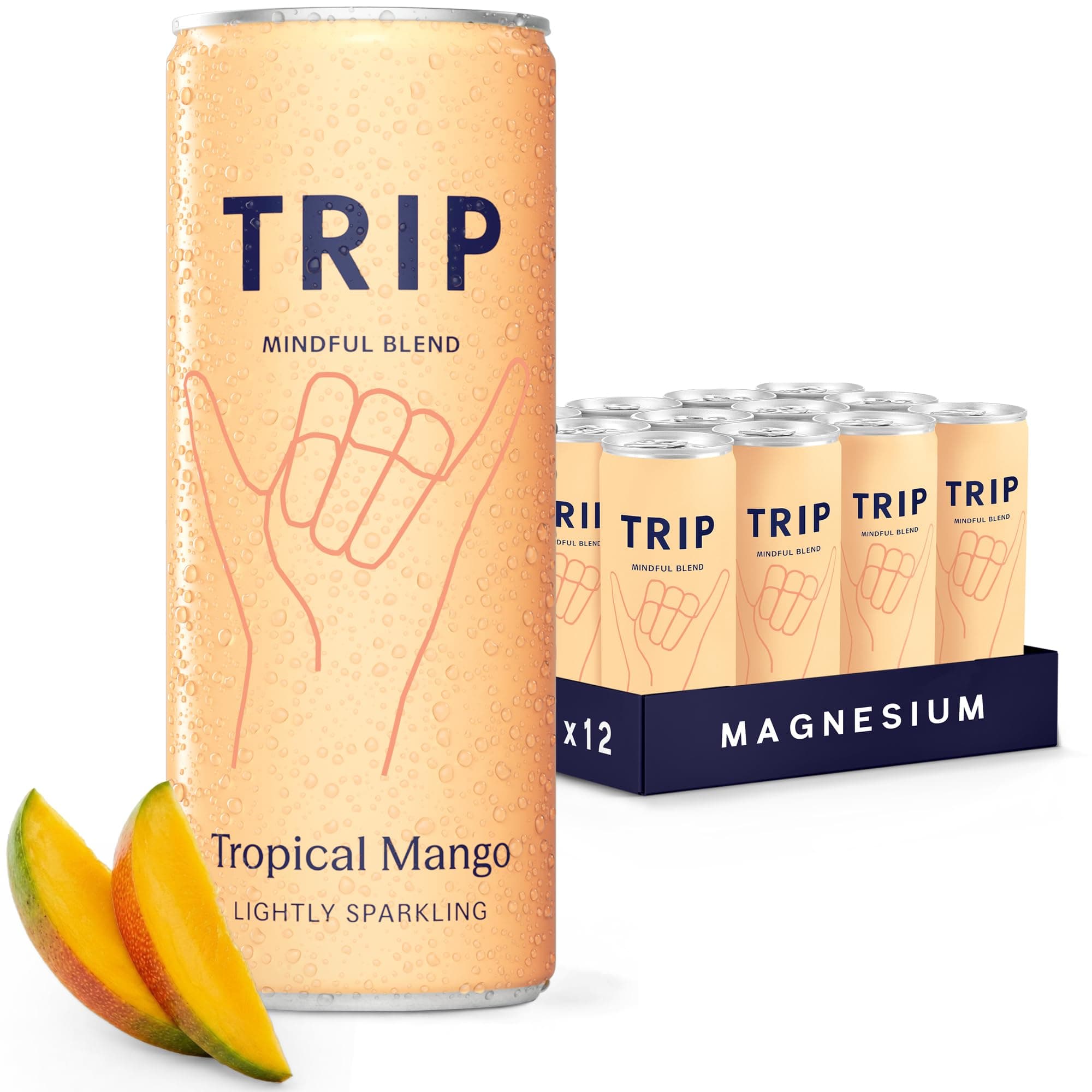 TRIP Calm Magnesium Drink, Alcohol Free Mocktail, Tropical Mango, 12 pack chez Amazon UK